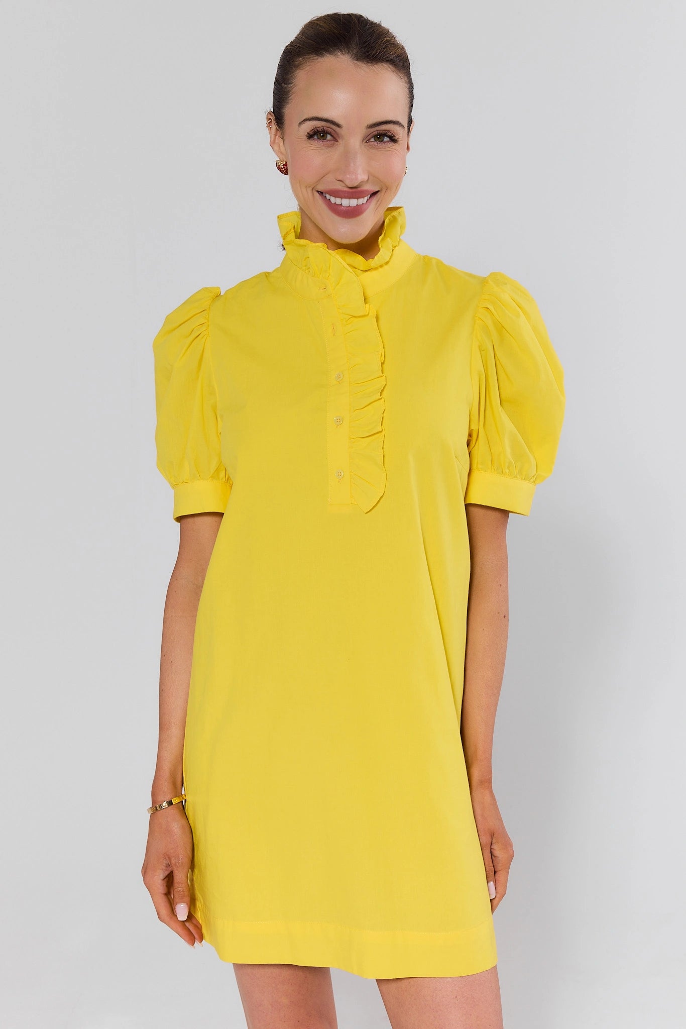 Yellow Ruffle Collar Short Dress dari DEWAGAME