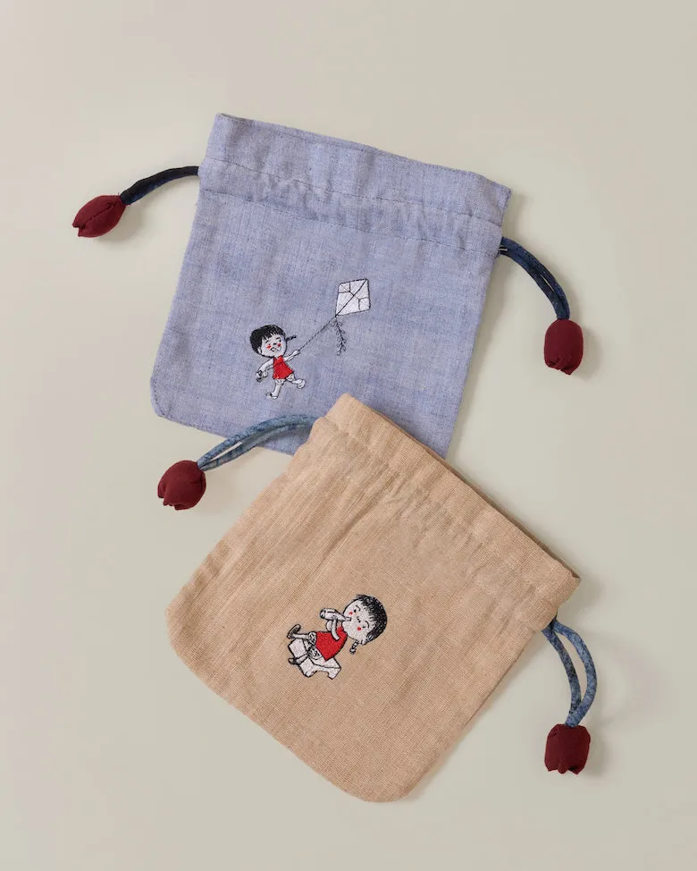 Dumpling Pouch kain tenun tangan dengan detail serut dan bordir eksklusif koleksi GAMPANG WD