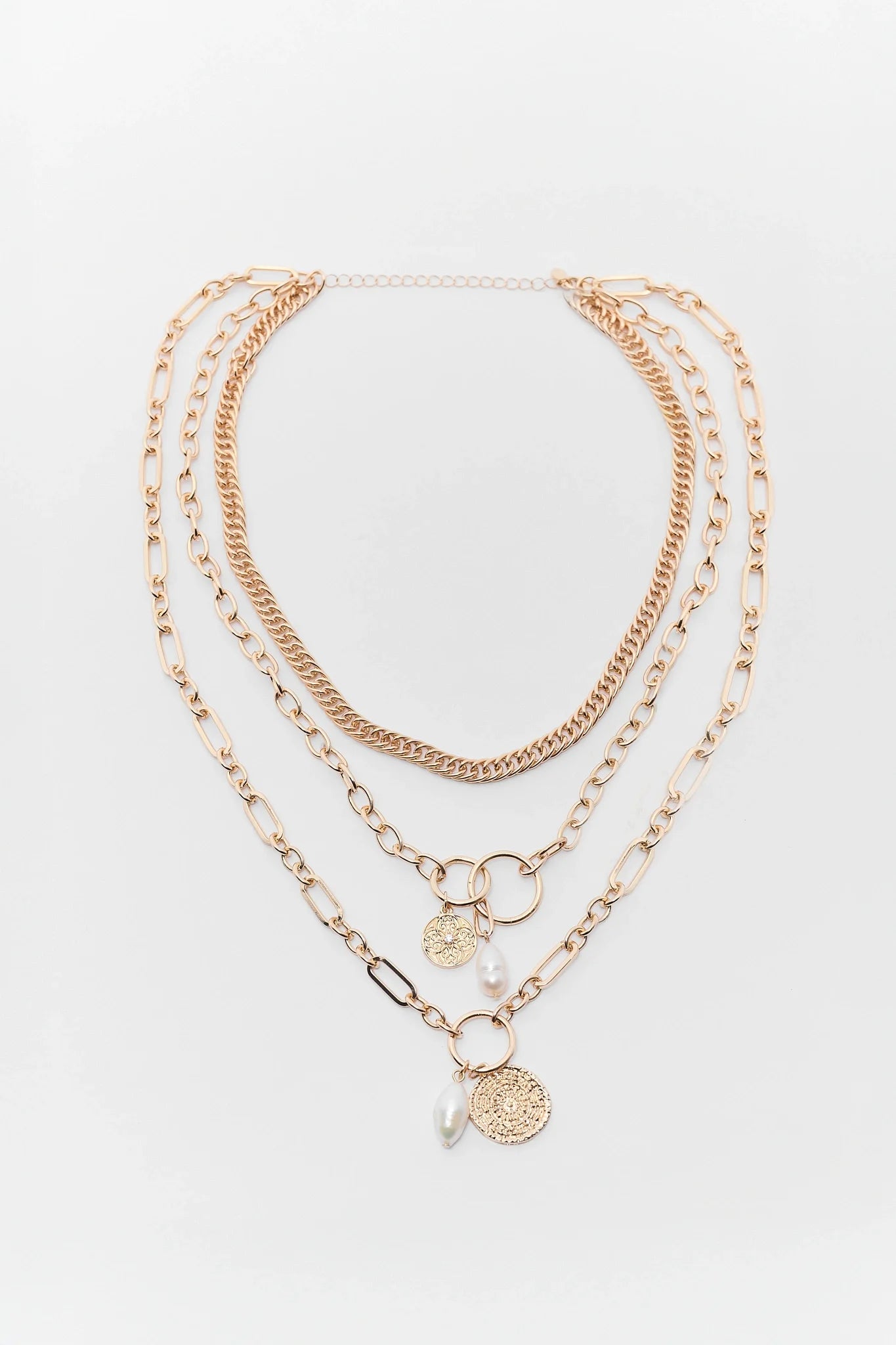 MAINCUY London Gold Layered Necklace kalung lapis emas bertingkat dengan liontin menawan