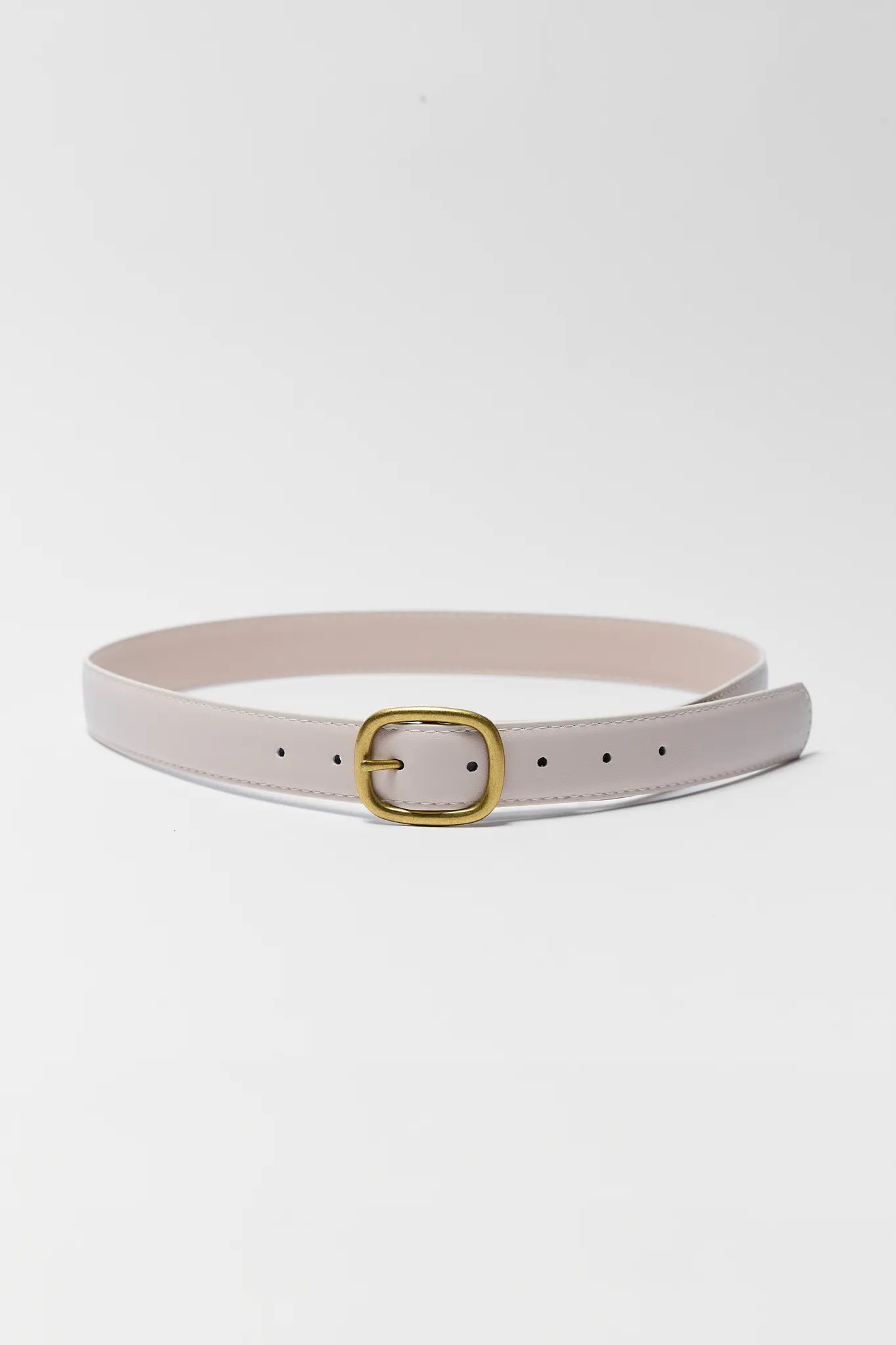 PROTOGEL Lucille Ivory Faux Leather Belt dengan gesper oval elegan