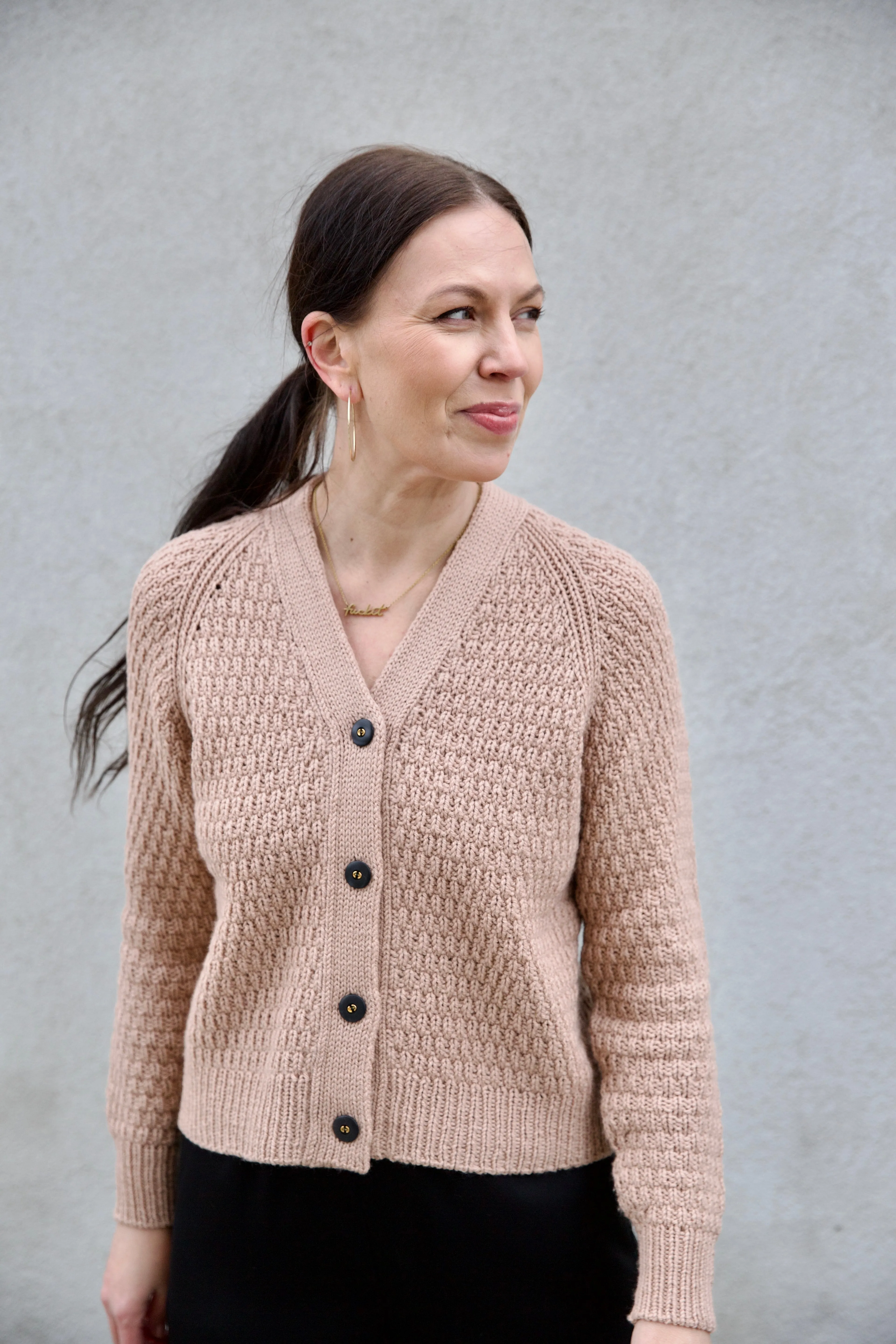 GOGO90 Rosé Cardigan digital knitting pattern cover preview